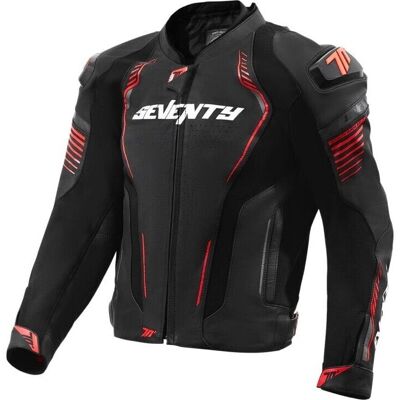 Seventy Degrees SD-JL24 Spoiler Leder Motorradjacke schwarz-rot - Motorcycle Jacket Seventy Degrees SD-JL24 Spoiler Leder Motorradjacke schwarz-rot - Motorcycle Jacket