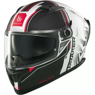 MT Helmets Braker SV Charm - Integral Motorradhelm, Matt Schwarz-Weiß, XL - Helm MT Helmets Braker SV Charm - Integral Motorradhelm, Matt Schwarz-Weiß, XL - Helm