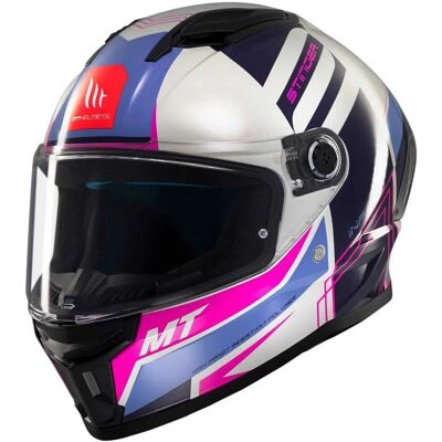Casco moto MT Helmets Stinger 2 Tron grigio-viola-rosa taglia: S Casco moto MT Helmets Stinger 2 Tron grigio-viola-rosa taglia: S