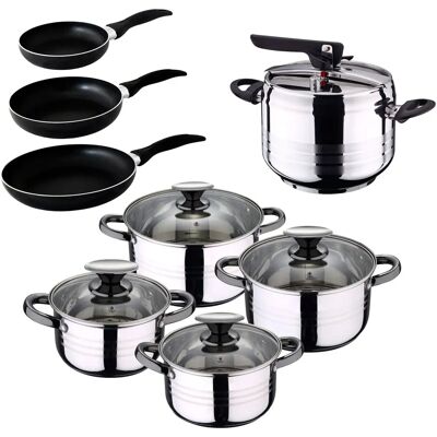 San Ignacio Modello PK1120 - Pentola a pressione 5L e set di pentole 8 pezzi San Ignacio Modello PK1120 - Pentola a pressione 5L e set di pentole 8 pezzi