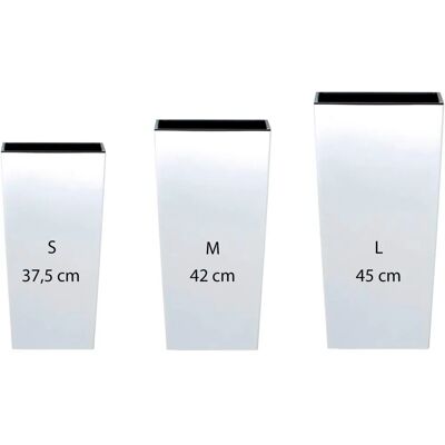 Prosperplast Set 3 Vasi Alti Bianchi - Vaso per Piante Prosperplast Set 3 Vasi Alti Bianchi - Vaso per Piante