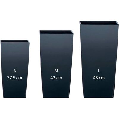 WellHome Urbi Square Jardinières - Pack 3, 11.4/16.3/19L, Anthracite - Publicité WellHome Urbi Square Jardinières - Pack 3, 11.4/16.3/19L, Anthracite - Publicité