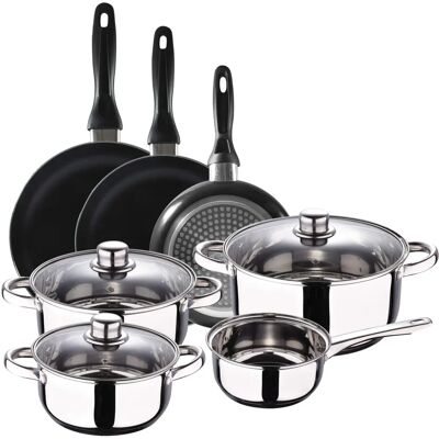 Set di Pentole San Ignacio Navy Black Antiaderente - 7 Pezzi - 16/20/24cm Set di Pentole San Ignacio Navy Black Antiaderente - 7 Pezzi - 16/20/24cm