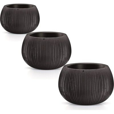 Wellhome Pack 3 Pots en Plastique Style Béton avec Réservoir - Publicité Wellhome Pack 3 Pots en Plastique Style Béton avec Réservoir - Publicité