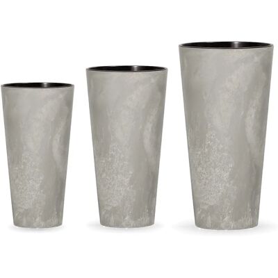 Wellhome Pack 3 Macetas Efecto Cemento - Set de Macetas M Wellhome Pack 3 Macetas Efecto Cemento - Set de Macetas M