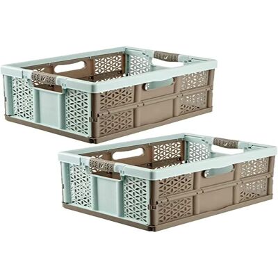Keeeper Lea Scatola Pieghevole 32L Blu/Marrone Keeeper Lea Scatola Pieghevole 32L Blu/Marrone