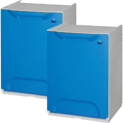 Wellhome Juego de 2 papeleras de reciclaje - Azul - Reciclaje Wellhome Juego de 2 papeleras de reciclaje - Azul - Reciclaje