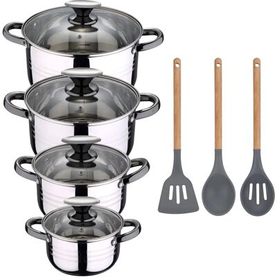 Set de Cuisine San Ignacio Hita 8 Pièces avec 3 Ustensiles en Silicone - Batterie Set de Cuisine San Ignacio Hita 8 Pièces avec 3 Ustensiles en Silicone - Batterie