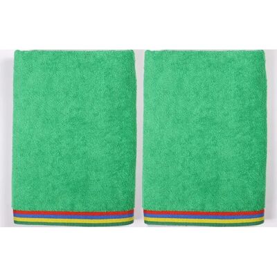 Benetton Set 2 Toallas de Playa - 70x140cm, 450gsm, 100% Algodón - Verde Benetton Set 2 Toallas de Playa - 70x140cm, 450gsm, 100% Algodón - Verde