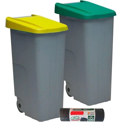Denox Modèle Reciclo 85L - Ensemble de Conteneurs de Recyclage - Publicité Denox Modèle Reciclo 85L - Ensemble de Conteneurs de Recyclage - Publicité