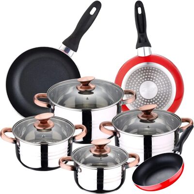 Juego de Cocina San Ignacio 8 Piezas - Acero Inoxidable, Inducción Juego de Cocina San Ignacio 8 Piezas - Acero Inoxidable, Inducción
