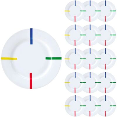 Benetton Set de 16 Platos de Porcelana - Platos Benetton Set de 16 Platos de Porcelana - Platos