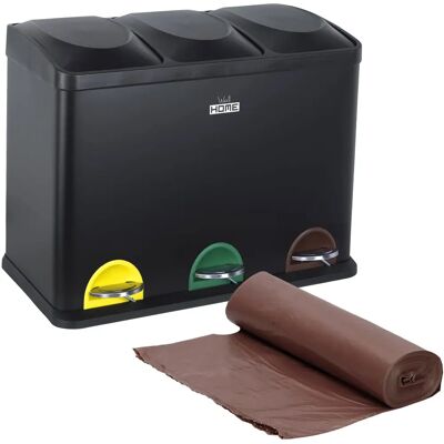 WELLHOME Bac de Recyclage 45L - 3 Compartiments et Sacs - Publicité WELLHOME Bac de Recyclage 45L - 3 Compartiments et Sacs - Publicité