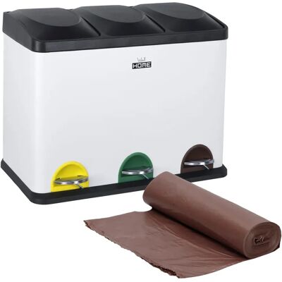 Wellhome Eco-Recycling Bin - 45L, 3 Compartments, 20 Bags Wellhome Eco-Recycling Bin - 45L, 3 Compartments, 20 Bags