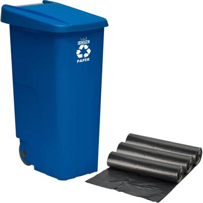 WELLHOME 110L Recycling Container - Rollen, Papier & Karton WELLHOME 110L Recycling Container - Rollen, Papier & Karton
