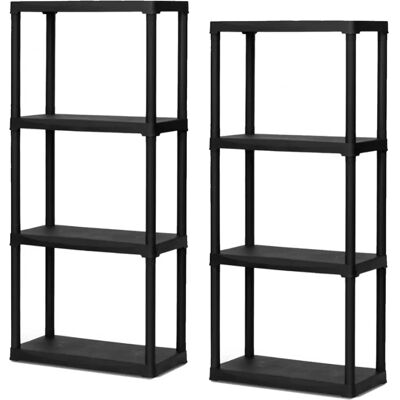 Set di Scaffali Modulari Artplast - 4 Ripiani - Nero Set di Scaffali Modulari Artplast - 4 Ripiani - Nero