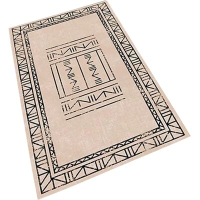 Tapis en polyester Wellhome Crème Nine - Design multicolore unique - Publicité Tapis en polyester Wellhome Crème Nine - Design multicolore unique - Publicité