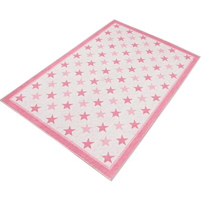 Wellhome PinkRedStars Flerfärgad Matta - 100x150cm Wellhome PinkRedStars Flerfärgad Matta - 100x150cm