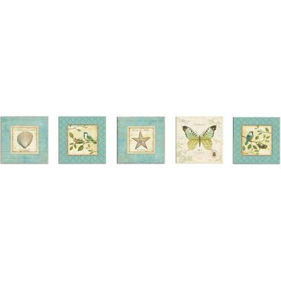 Dipinti Decorativi MDF Turchese Wellhome - 5 Pezzi Dipinti Decorativi MDF Turchese Wellhome - 5 Pezzi