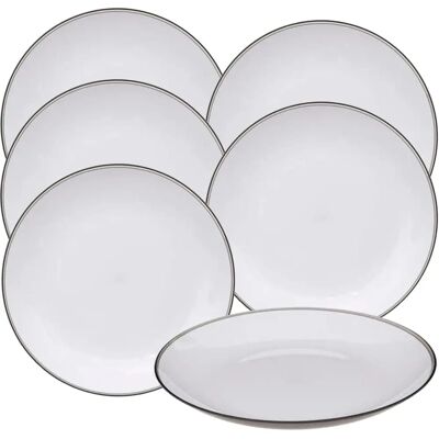 Platos de Polipropileno Wellhome - 25cm Gris Pack de 6 Platos de Polipropileno Wellhome - 25cm Gris Pack de 6