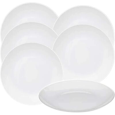 Juego de 6 Platos Blancos Wellhome Ø25cm Juego de 6 Platos Blancos Wellhome Ø25cm