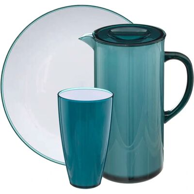 Set di stoviglie in polistirolo blu Wellhome - Set da tavola Set di stoviglie in polistirolo blu Wellhome - Set da tavola