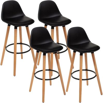 Wellhome Maxon Schwarz 4er Barhocker-Set - Innenbereich Wellhome Maxon Schwarz 4er Barhocker-Set - Innenbereich