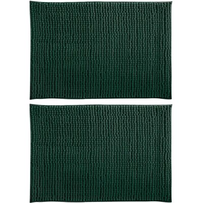 MSV Oruga Bathroom Rugs - Set of 2, Green, 60x90cm MSV Oruga Bathroom Rugs - Set of 2, Green, 60x90cm