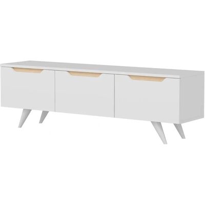WELLHOME - TV-bord - 150cm, 18mm, Vit Ek - TV-bord WELLHOME - TV-bord - 150cm, 18mm, Vit Ek - TV-bord