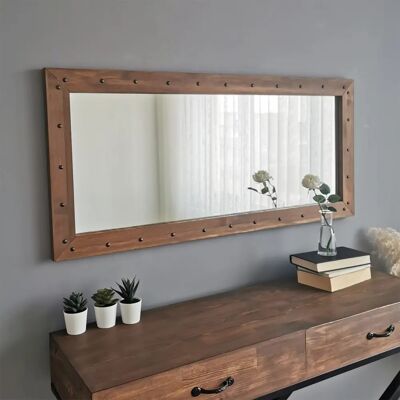 Miroir Cadre en Bois Wellhome - 110x50cm - Fixation Murale Miroir Cadre en Bois Wellhome - 110x50cm - Fixation Murale