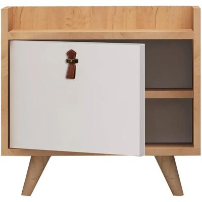 Table de nuit Wellhome - Chêne Blanc Mélamine - Table de nuit Table de nuit Wellhome - Chêne Blanc Mélamine - Table de nuit