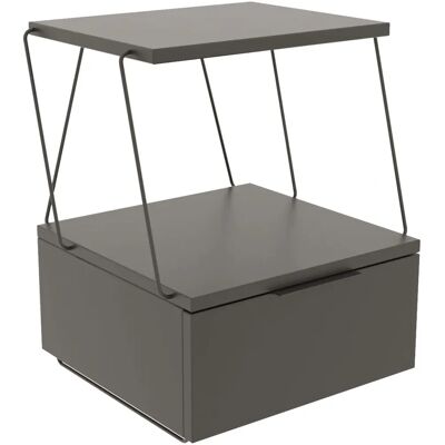 Wellhome Mississipi Nachtkastje - Twee lagen - 42x52x41cm - Antraciet Wellhome Mississipi Nachtkastje - Twee lagen - 42x52x41cm - Antraciet