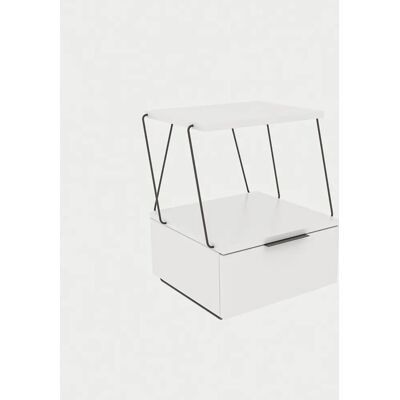 Wellhome Mesilla - Table de nuit blanche - 42x52x41 cm - Publicité Wellhome Mesilla - Table de nuit blanche - 42x52x41 cm - Publicité