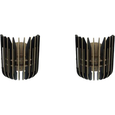 WELLHOME Lámpara de Pared - MDF Negro - 20x18x16 cm - Industrial Clásico WELLHOME Lámpara de Pared - MDF Negro - 20x18x16 cm - Industrial Clásico