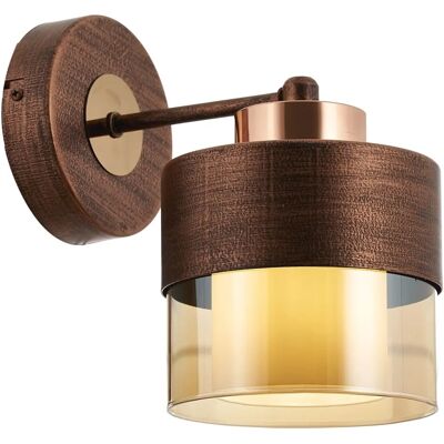 WELLHOME Lampada da Parete - Metallo Vetro 23x14x19 cm - Rame WELLHOME Lampada da Parete - Metallo Vetro 23x14x19 cm - Rame