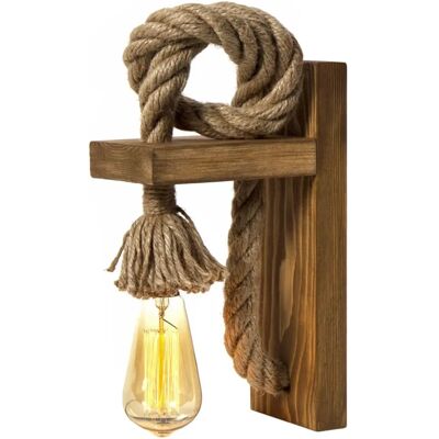 Lampada da parete WELLHOME in legno di abete - Fatta a mano, E27, 40W max Lampada da parete WELLHOME in legno di abete - Fatta a mano, E27, 40W max