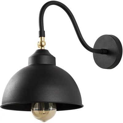 WELLHOME Nero 21x32x28 cm Lampada da Parete - Metallo Retrò Interno WELLHOME Nero 21x32x28 cm Lampada da Parete - Metallo Retrò Interno