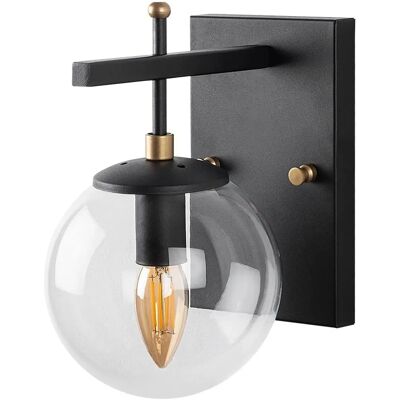 WELLHOME - 15x20x15 - Nero - Metallo - Applique da parete WELLHOME - 15x20x15 - Nero - Metallo - Applique da parete