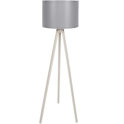 Wellhome - Lampada da terra con paralume largo grigio MDF Tanganica Collection - 38x38x145cm - E27 Max 45 W Wellhome - Lampada da terra con paralume largo grigio MDF Tanganica Collection - 38x38x145cm - E27 Max 45 W