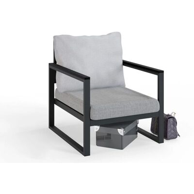 Silla de jardín Wellhome Antracita-Gris - Metal, Acrílico, 74cm Silla de jardín Wellhome Antracita-Gris - Metal, Acrílico, 74cm