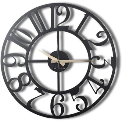 Orologio da parete Wellhome 70x70 - Metallo, Stile Semplice, Nero Orologio da parete Wellhome 70x70 - Metallo, Stile Semplice, Nero