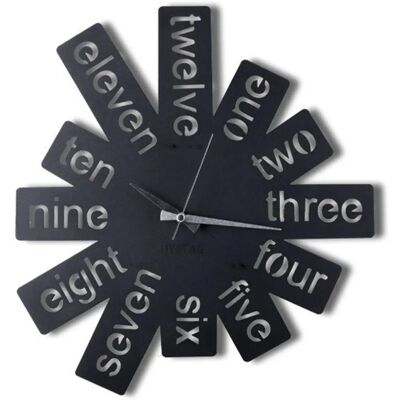 Wellhome Wall Clock - English Numbers - 50x50cm - Black Wellhome Wall Clock - English Numbers - 50x50cm - Black