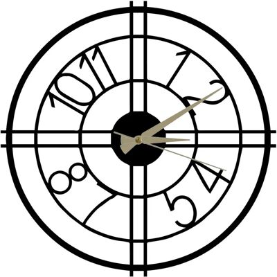 Orologio da Parete Stile Croce WELLHOME - Nero - Decorazione in Metallo 50x50cm Orologio da Parete Stile Croce WELLHOME - Nero - Decorazione in Metallo 50x50cm