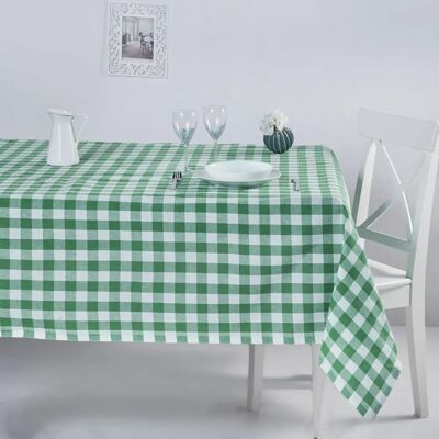 Wellhome 160x160 cm Grüner Karo-Baumwolltischdecke - Tischdecke Wellhome 160x160 cm Grüner Karo-Baumwolltischdecke - Tischdecke