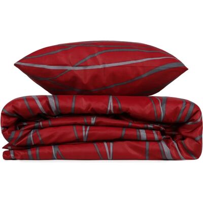 Wellhome Modelo - Conjunto de cama con 2 fundas - 240x220cm - Rojo clarete Antracita Wellhome Modelo - Conjunto de cama con 2 fundas - 240x220cm - Rojo clarete Antracita