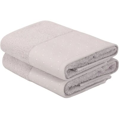 Wellhome Asciugamani da Mano Grigio Chiaro e Bianco - Asciugamano Wellhome Asciugamani da Mano Grigio Chiaro e Bianco - Asciugamano