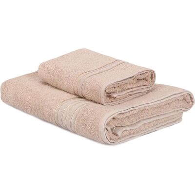 WELLHOME Asciugamani in cotone - 2 pezzi - Cappuccino - Asciugamani bagno e mano WELLHOME Asciugamani in cotone - 2 pezzi - Cappuccino - Asciugamani bagno e mano