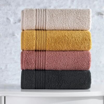 Set di asciugamani da mano in cotone Wellhome - 4 pezzi - Beige, Rosa, Giallo, Grigio Set di asciugamani da mano in cotone Wellhome - 4 pezzi - Beige, Rosa, Giallo, Grigio