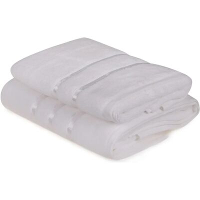 Wellhome Modello - Set di asciugamani in microcotone - Bianco Wellhome Modello - Set di asciugamani in microcotone - Bianco