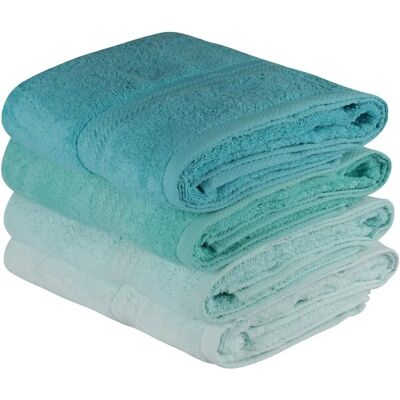 Set Asciugamani in Cotone Wellhome - 4 pezzi, 70x140cm, Verde Menta Set Asciugamani in Cotone Wellhome - 4 pezzi, 70x140cm, Verde Menta